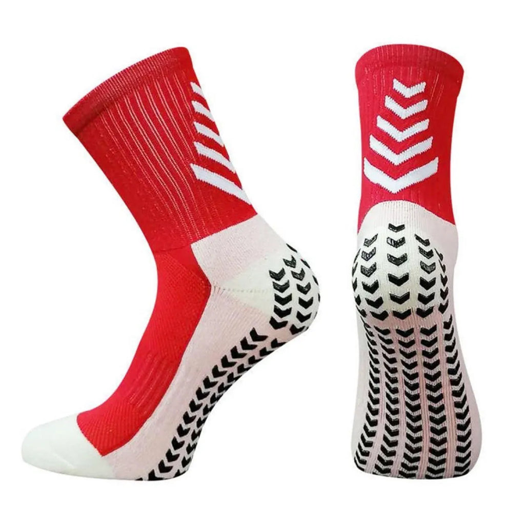 Men's mid-calf athletic socks with geometric patterns in various colours including black and fluorescent options