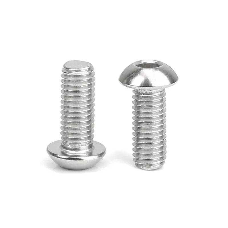 Stainless steel half round head pan head hexagon screw with whitewash finish and hexagon socket