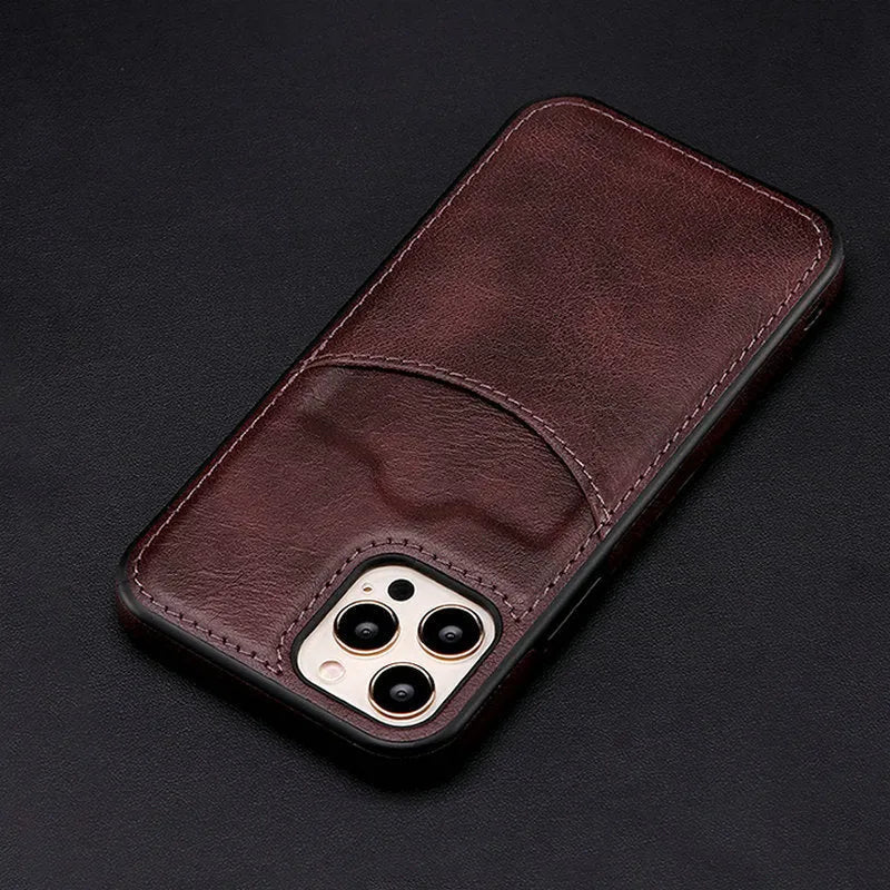 Dark blue PU leather protective case for iPhone on multiple model smartphones