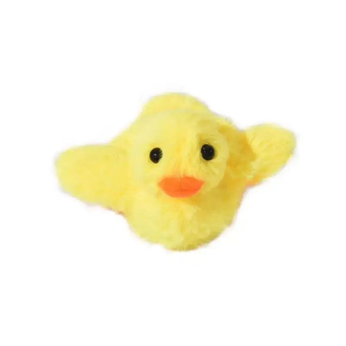 Yellow flapping duck cat toy with vibration sensor and washable plush cover