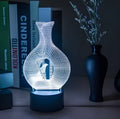 Creative 3D LED night light with acrylic plate decoration and colour changing functionality