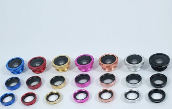 Mobile phone fisheye lens kit with 0.67X magnification for 180-degree wide-angle and macro photography