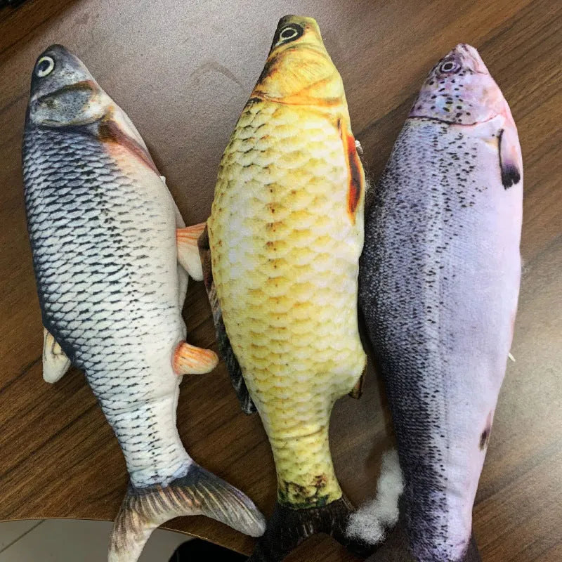 30cm electronic jumping fish cat toy with USB cable for charging