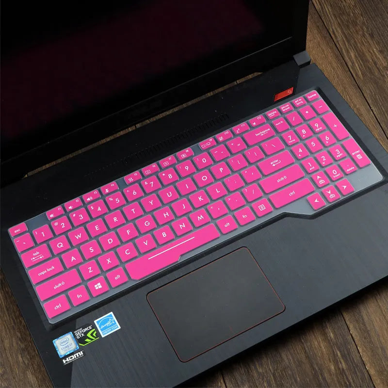 ASUS Flight 15.6-inch laptop keyboard protective film in multiple colour options on UK English keyboard