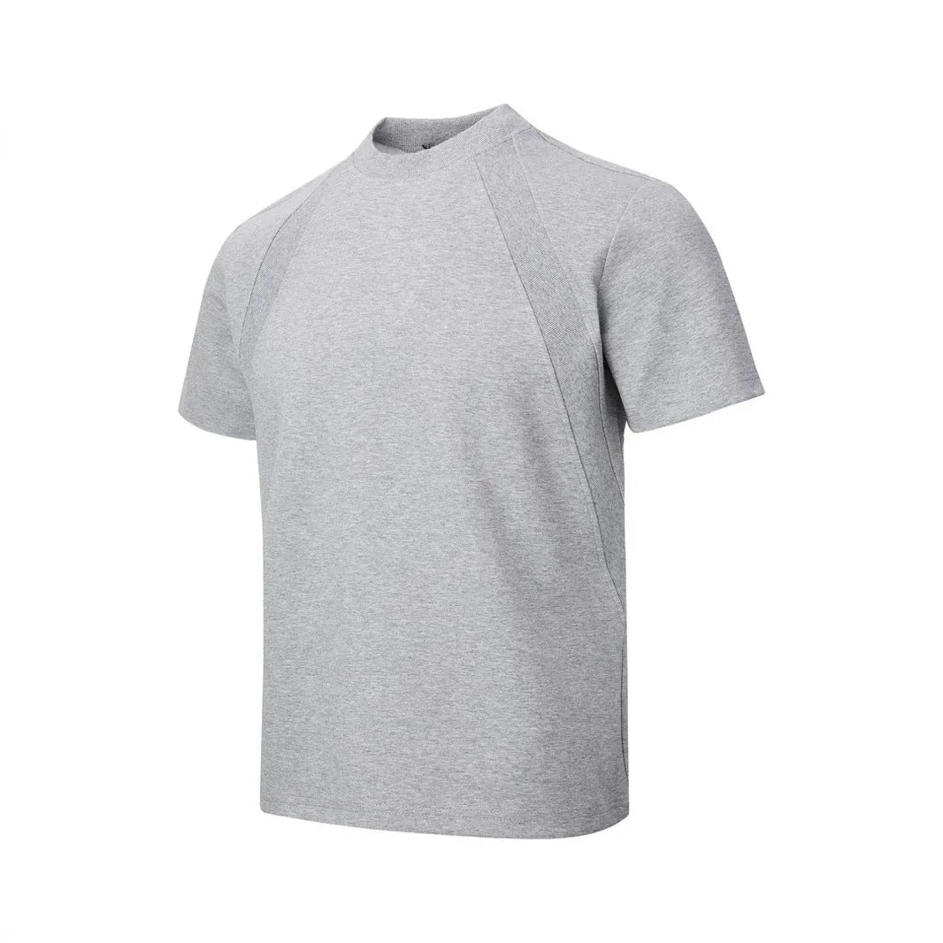 Women's loose fit short sleeve top with air layer stitching texture in polyester fabric