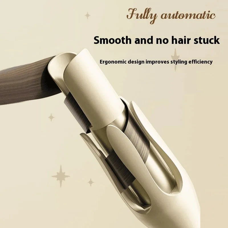 Automatic hair curler with 32mm barrel in white and pink colour variant, includes power adapter.