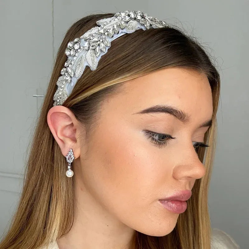 Pearl earrings with micro zircon accents in geometric flower design available in three metal plating options