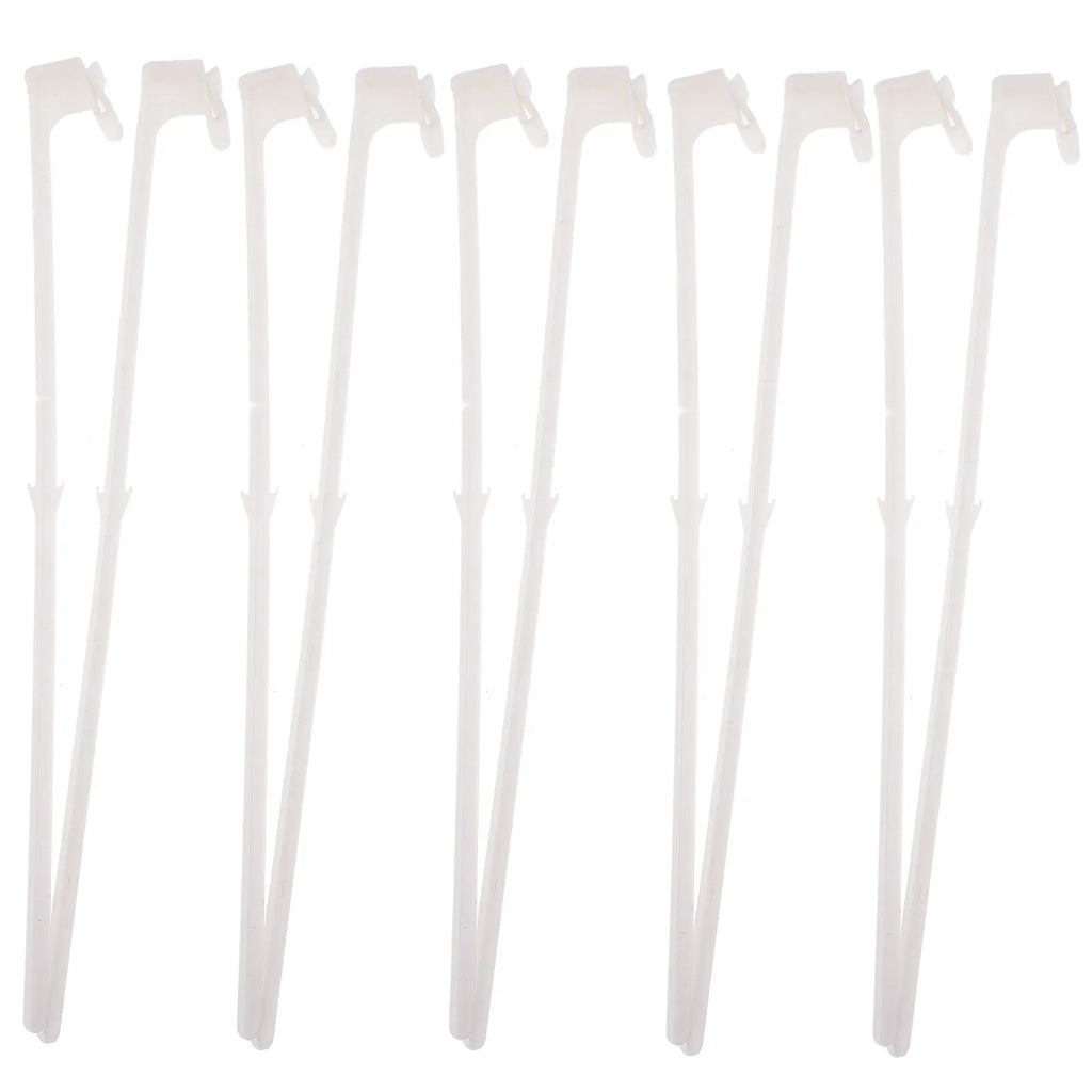 10 white PP plastic car window flag pole holder clips