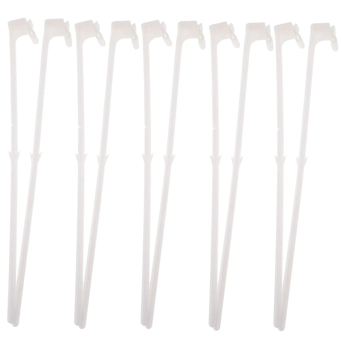 10 white PP plastic car window flag pole holder clips