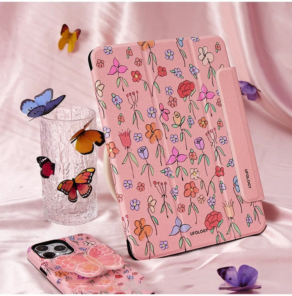 iPad Air 5 and Air 4 magnetic protective case with polyurethane flat shell and clip closure