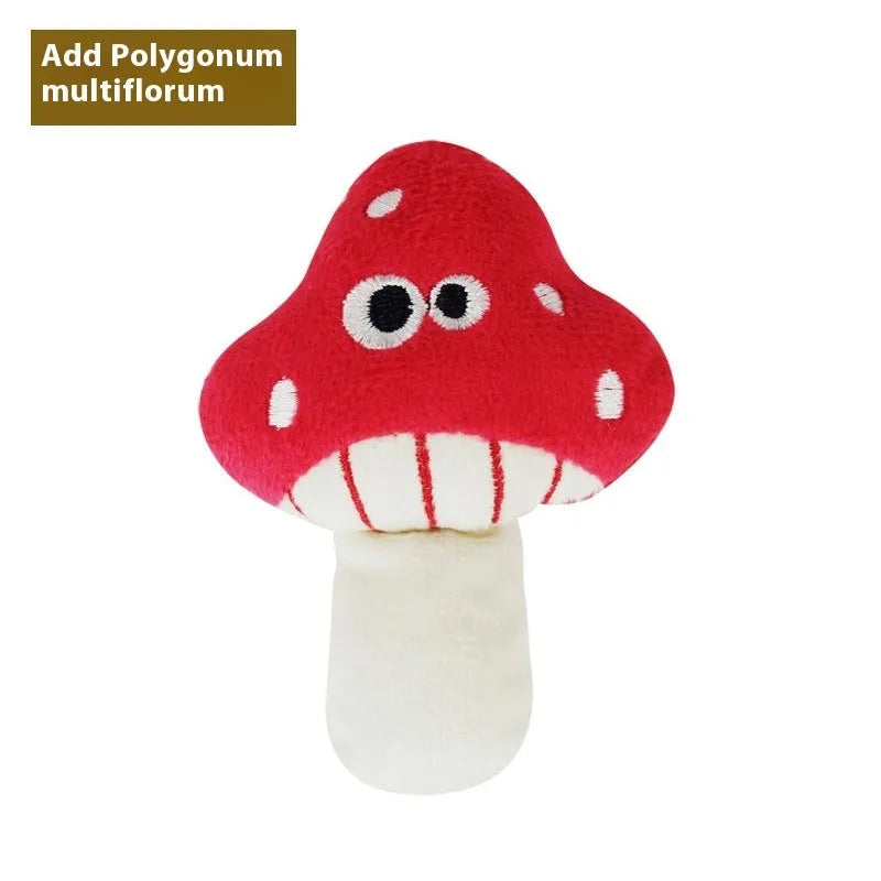 Six food-shaped catnip plush toys: burrito, cone, cucumber, mushroom, pineapple, and pizza designs.