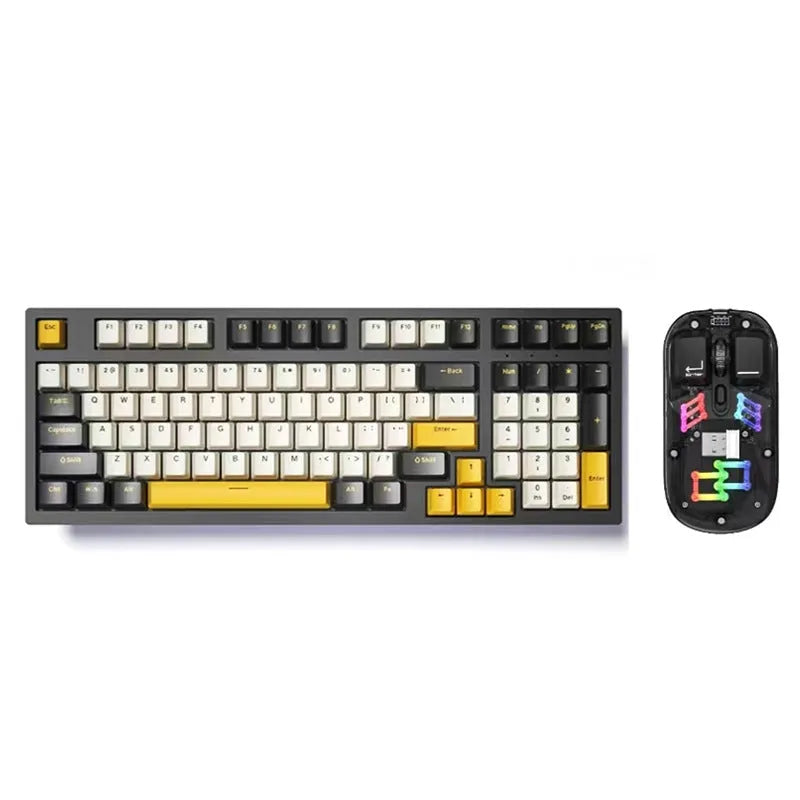 K98 mechanical keyboard with backlight in choice of colours including black orange and sky blue versions