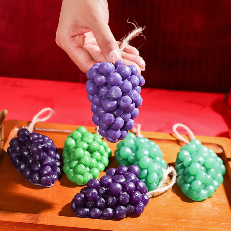 Grape handmade soap bar in purple or green colour with grape cluster design