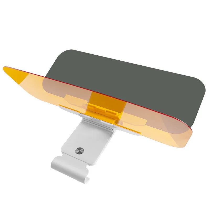 Universal car anti-glare sun visor with telescopic adjustment and spring mounting system