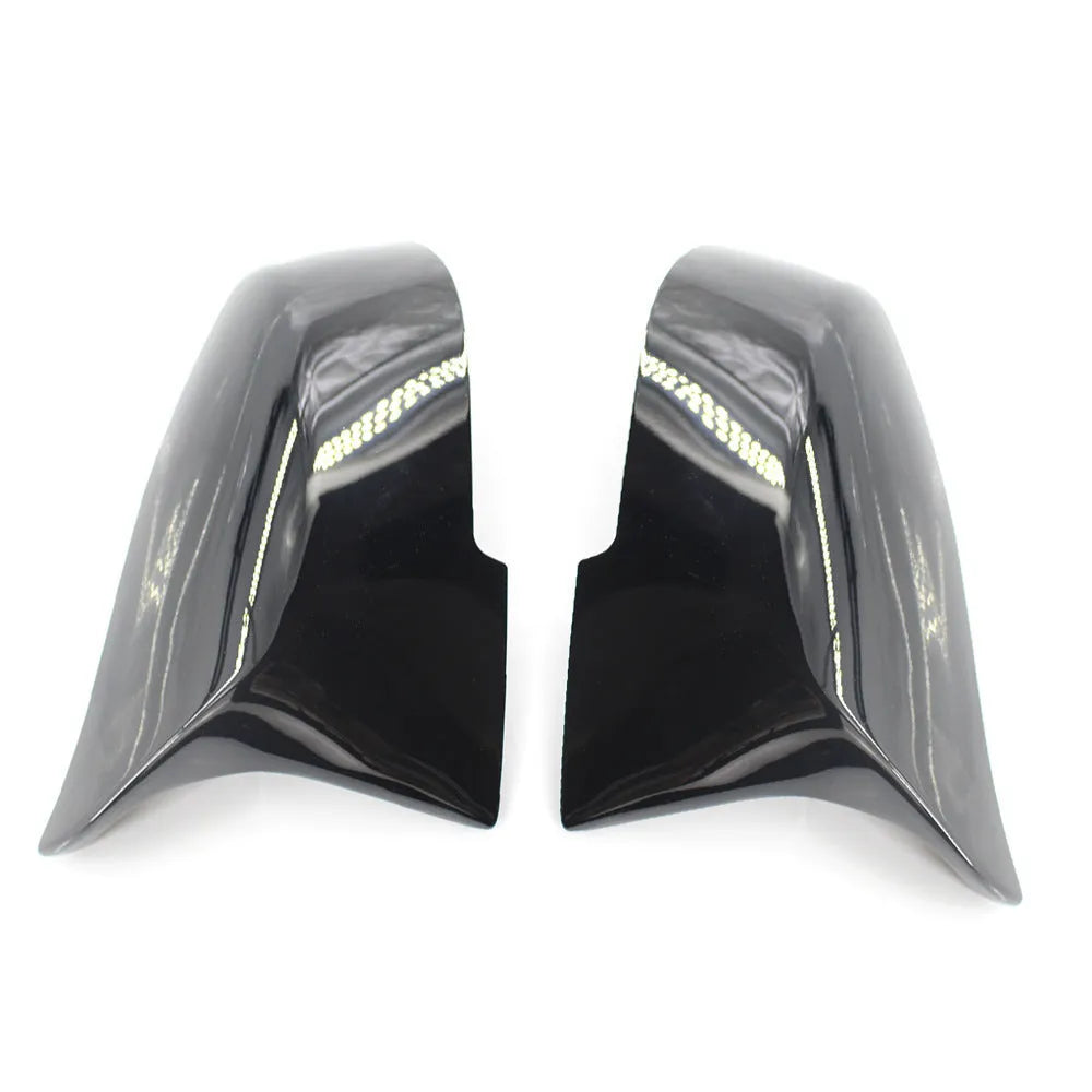 Paint bright black horn-shaped rearview mirror shell for BMW 3 Series and 4 Series F-chassis models.