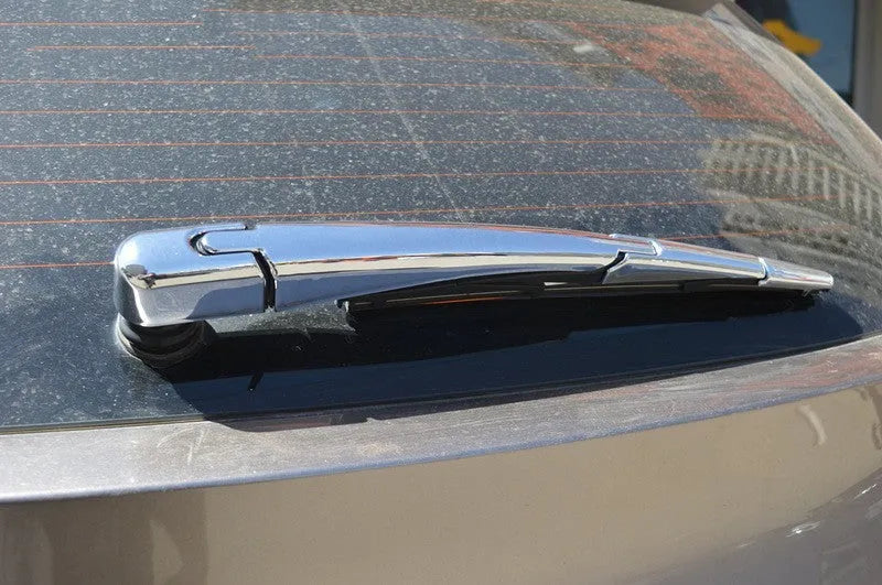 Four silvery ABS plastic rear window wiper trim pieces for 2010 Hyundai vehicles