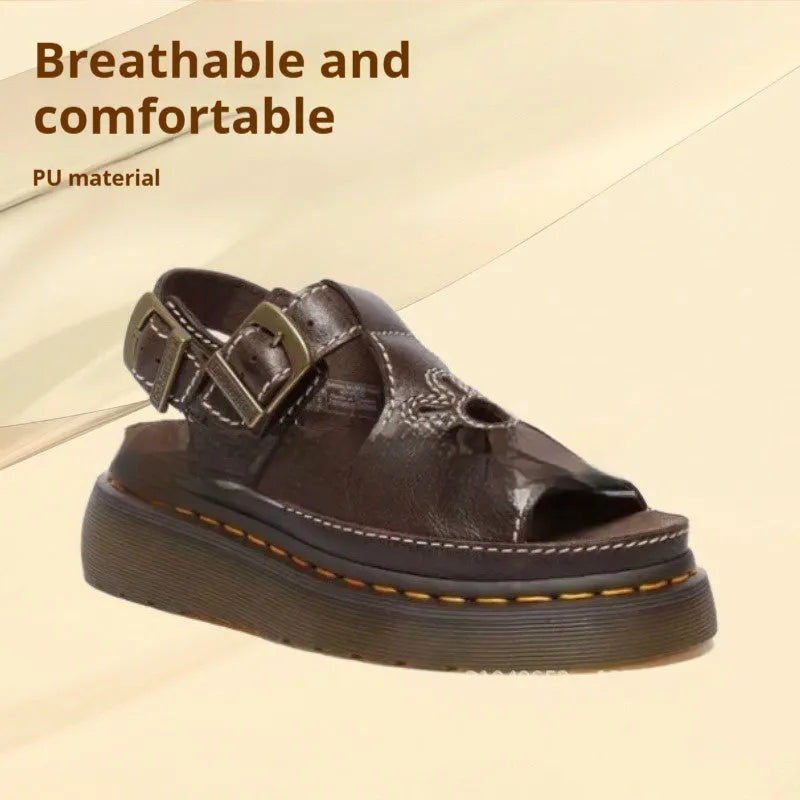 Men's black embroidered beach sandals with floral pattern and flat slip-on design