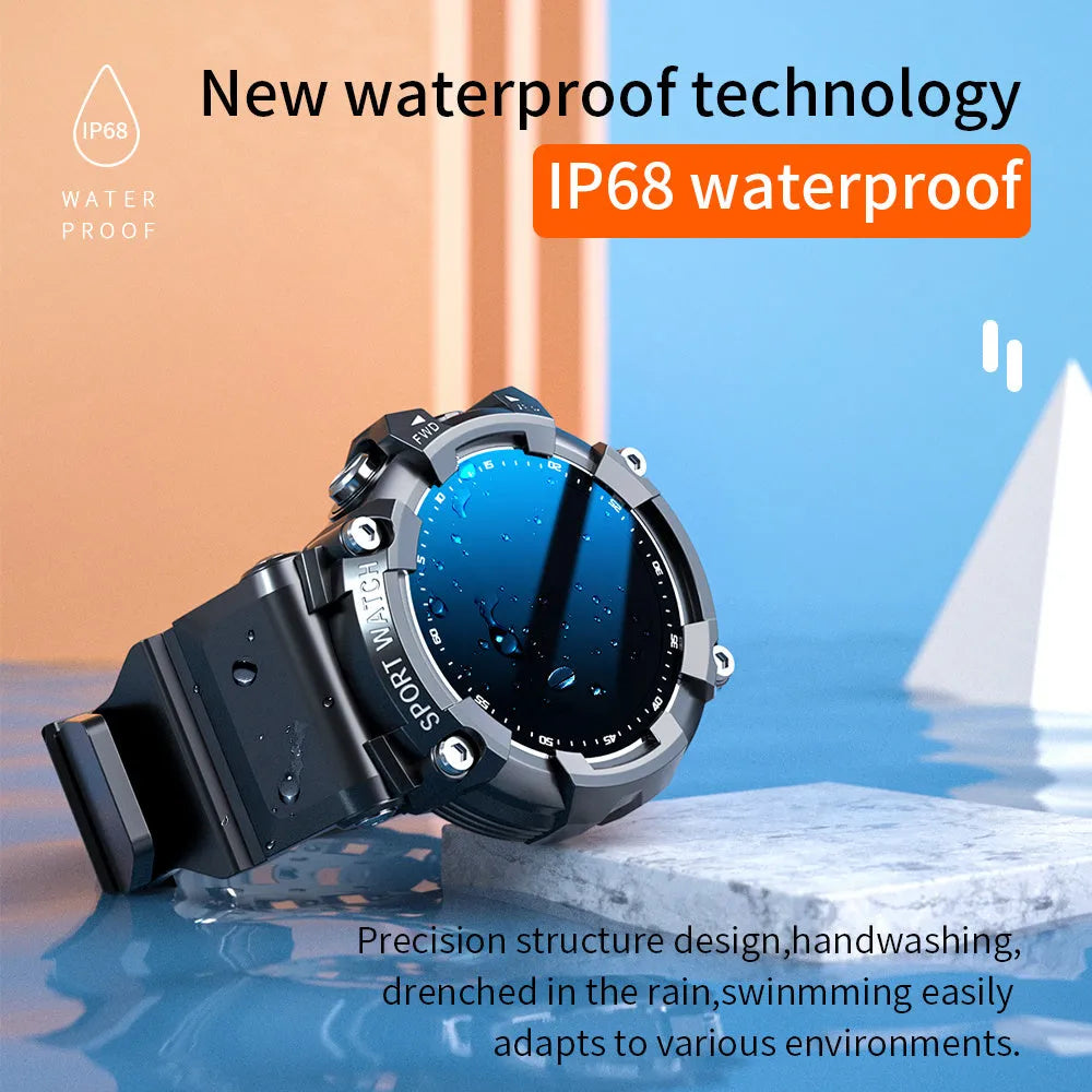 ATTACK 3 IP67 waterproof Bluetooth sports watch with round colour screen and TPU strap