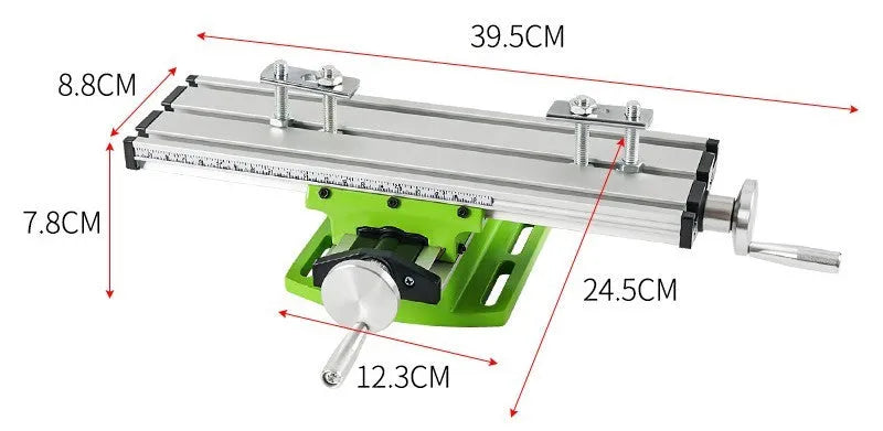 Bench drill and milling machine with cross bench pliers on workshop bench