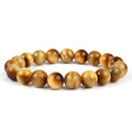 Natural Tigereye crystal bracelet with round beads, showing colour options including dark blue, green, and red tiger eye.