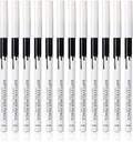 12 white and black retractable eyeliner pencils with sharpener for waterproof makeup application
