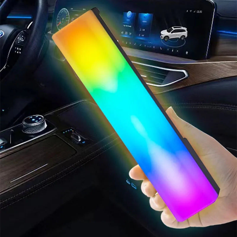 3D RGB LED ambiance lamp with music rhythm lighting on tabletop