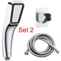 Hand-held pressurised shower set with rain spray function in orange and other colour options