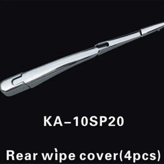 Four silvery ABS plastic rear window wiper trim pieces for 2010 Hyundai vehicles