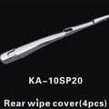 Four silvery ABS plastic rear window wiper trim pieces for 2010 Hyundai vehicles