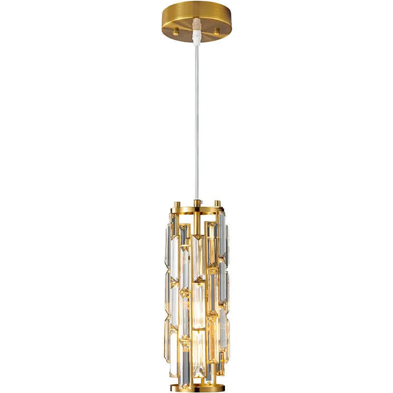 Single head industrial crystal LED droplight in black finish for restaurant aisle or bedside lighting.