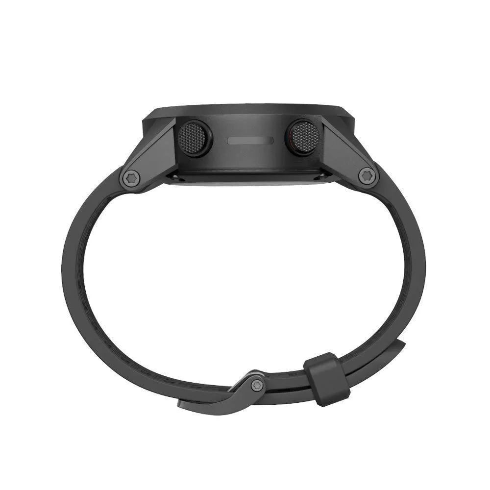 Black silicone watch strap for Jiaming watches, 26mm width, sports style.