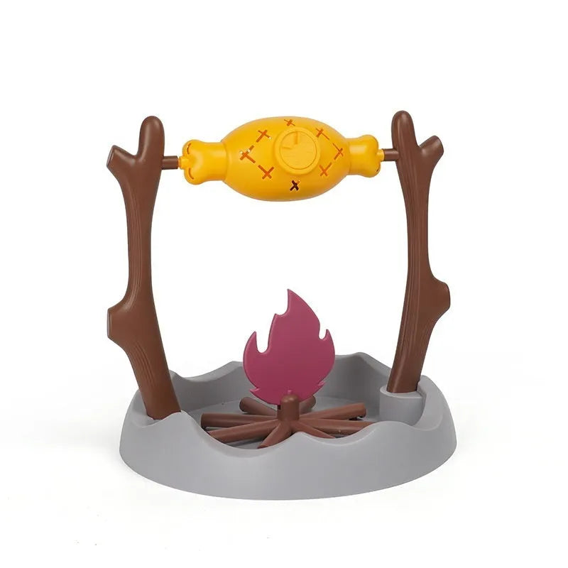 Barbecue grill style tumbling cat feeder toy with food dispensing mechanism 30cm dimensions