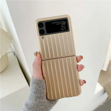 Samsung Z Flip3 flip-style mobile phone case in PC hard shell, shown in multiple colour options.