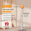 Vertical grey and orange PU leather boxing reaction speed ball on stand for home training