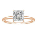 Geometric 925 sterling silver women's ring with round zirconia stone in silver, gold, and rose gold finishes.
