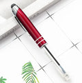 Metal multifunctional pen with capacitive stylus tip, LED light, and ballpoint writing in five colour options