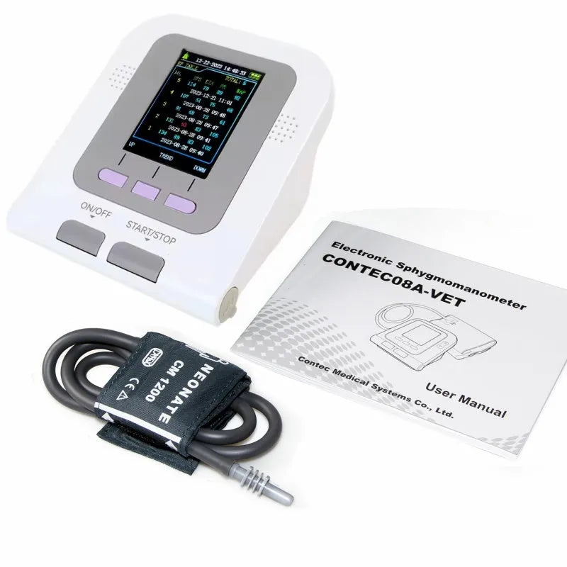 CONTEC08A VET veterinary digital blood pressure monitor with colour screen and cuff