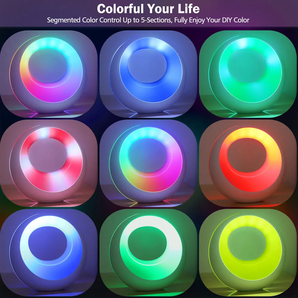 RGB colour changing night lamp with remote control measuring 177mm tall