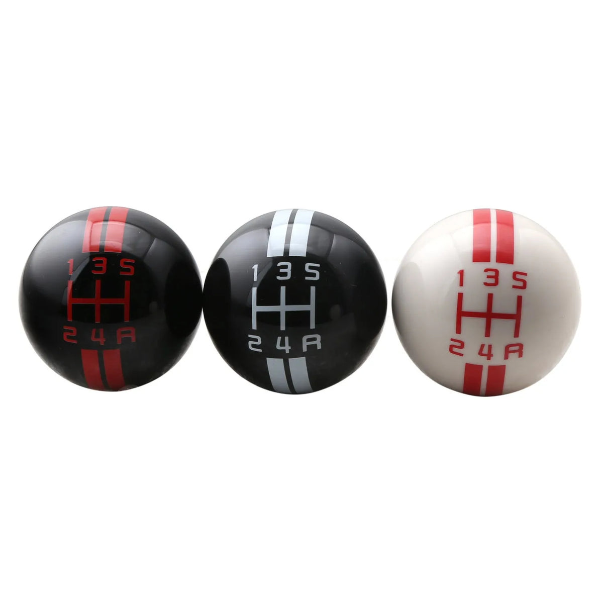 Black acrylic 5-speed car gear head with '5th Gear' in red lettering and three silver screw adaptors