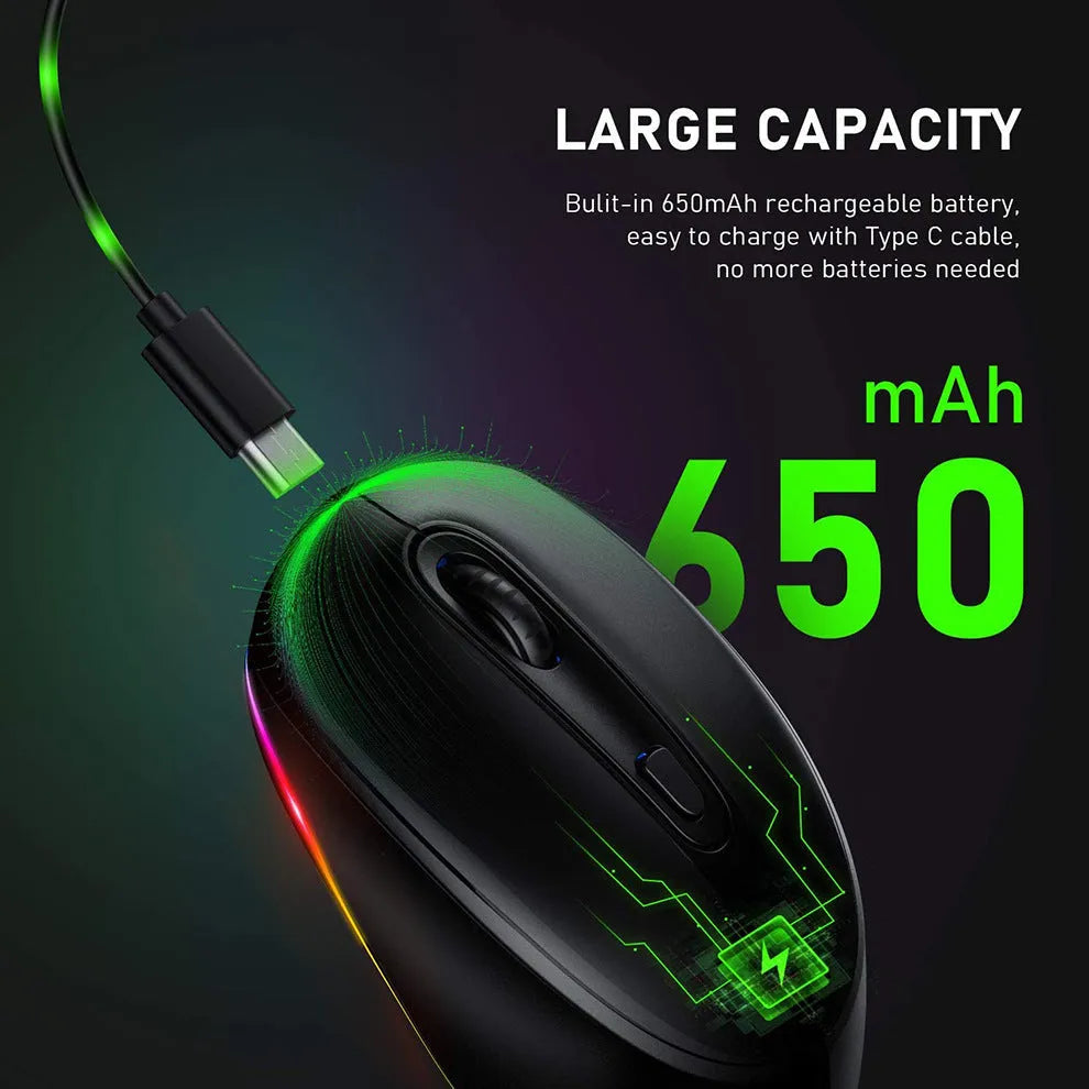24g wireless optical mouse in various colours with USB charging cable