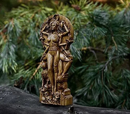 Resin Greek Goddess statue for pagan altar or garden decoration in three colour options
