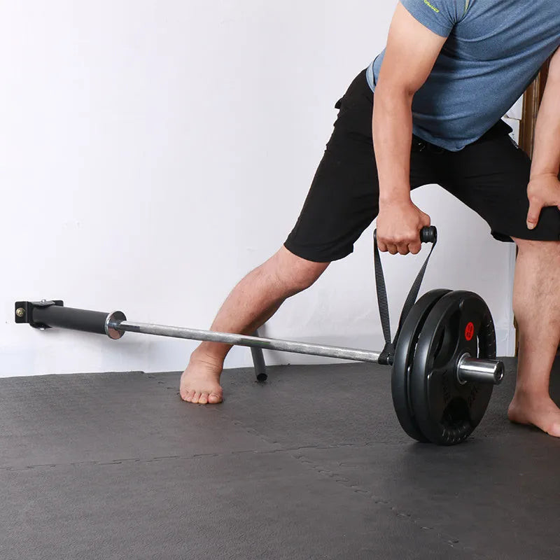 Steel pipe wall rack holding multiple barbell rods, with two inner diameter size options shown.