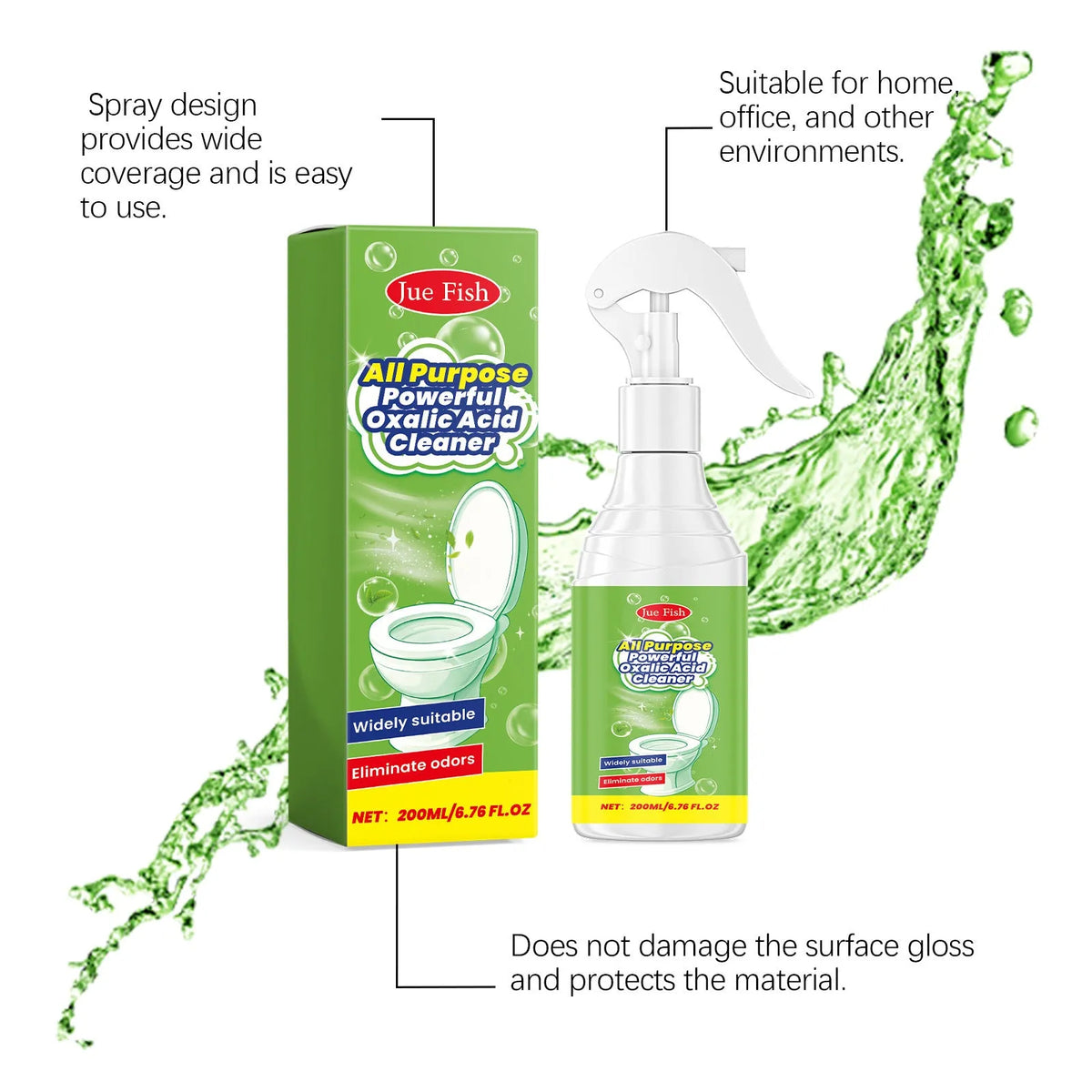 200ml multi-functional household grease cleaning spray bottle for kitchen surfaces