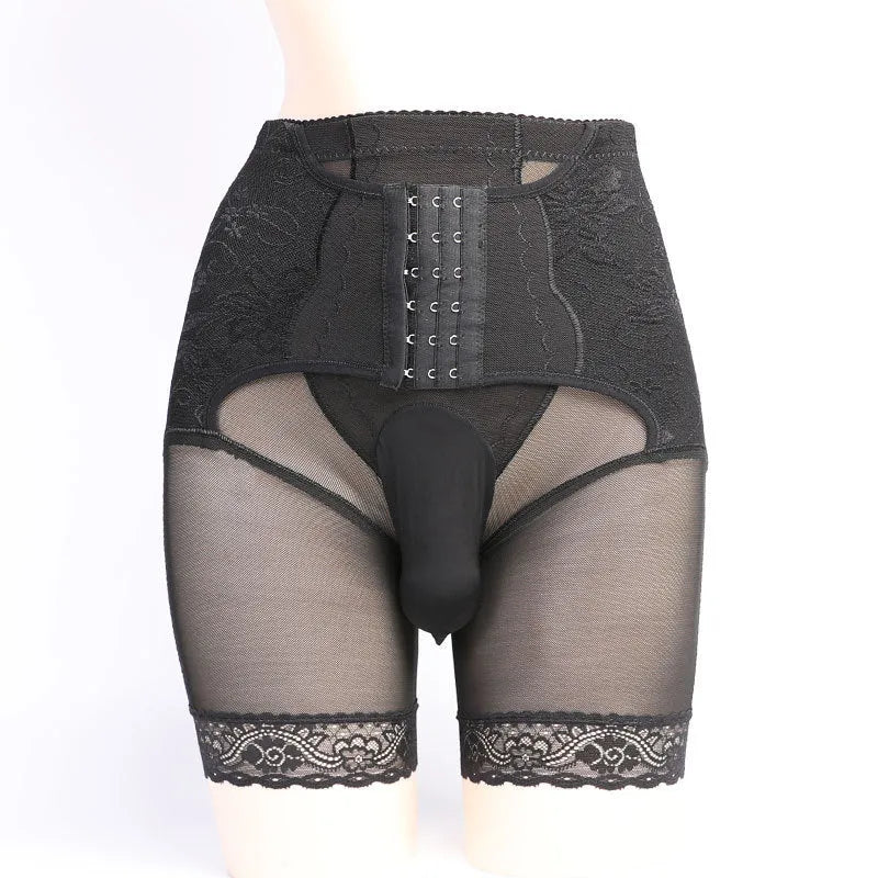 Men's mesh summer shorts in nylon fabric available in skin colour and black with four size options