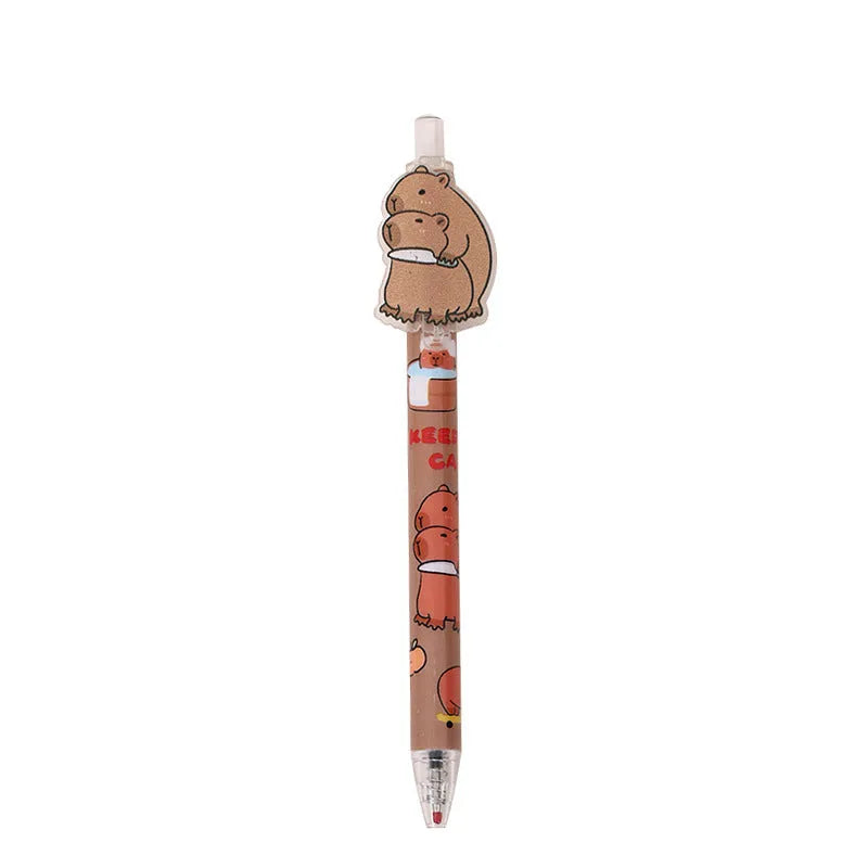 Cartoon bear design 48-piece gel pen set with plastic shells and carbon black ink
