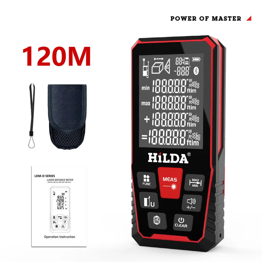 Laser rangefinder with plastic housing for distance measurement up to 120 metres
