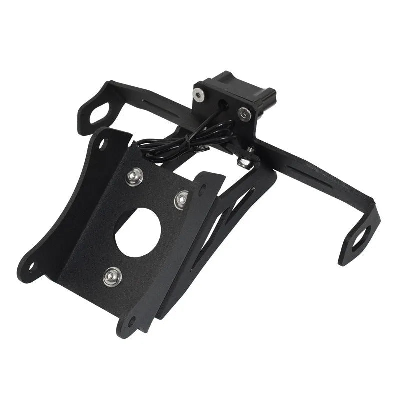 Black aluminium alloy licence plate bracket for Honda motorcycles with fixed style design