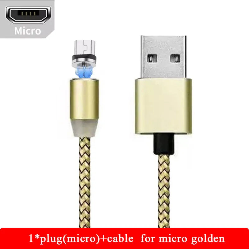 1 metre magnetic LED charging cable with cotton yarn weaving and aluminium shell for Apple iPhone compatibility
