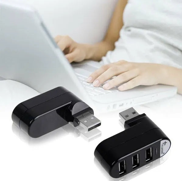 USB hub splitter with multiple USB 2.0 ports in black and white colour options