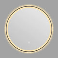 Round black aluminium alloy frame wall-mounted LED smart bathroom mirror with touch control